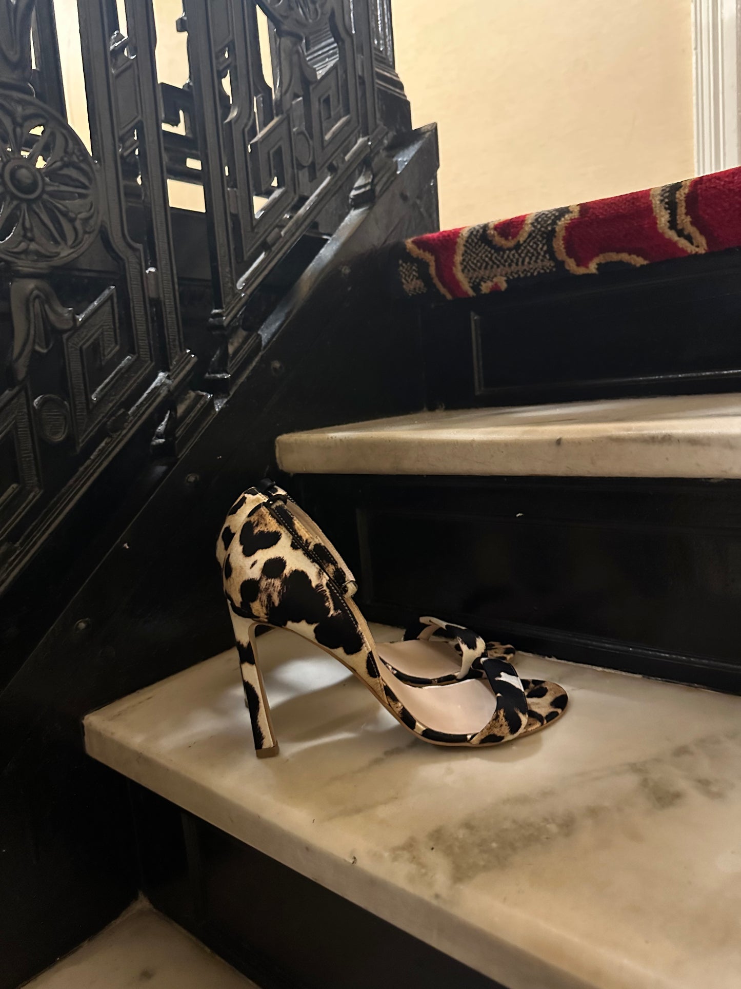 Leopard silk sandals