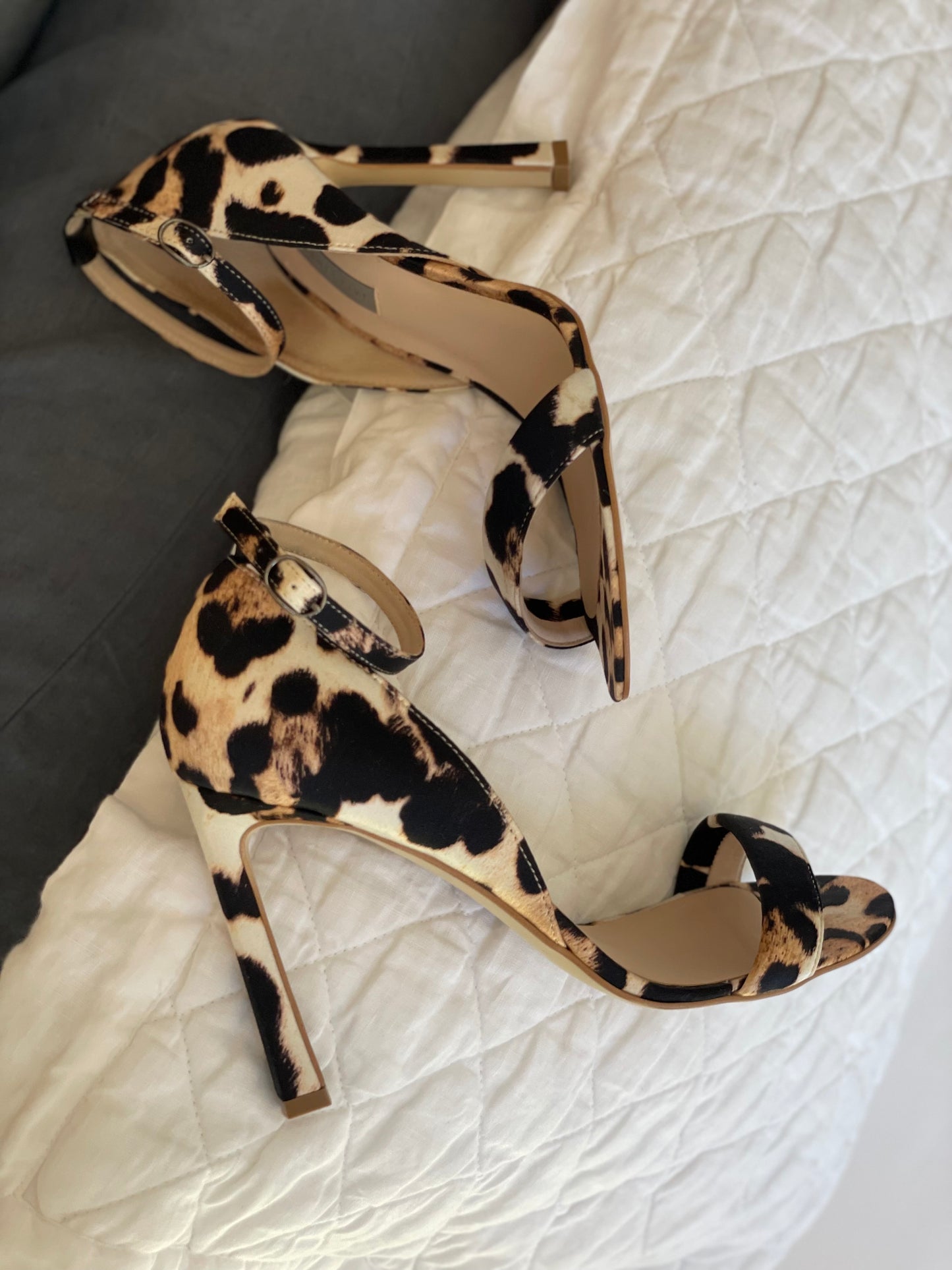 Leopard silk sandals