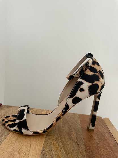 Leopard silk sandals